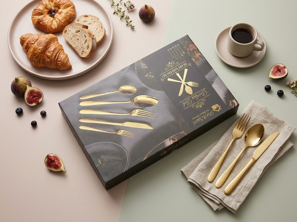 Stainless Steel 30 PCS Cutlery Set Gracy Gold PVD